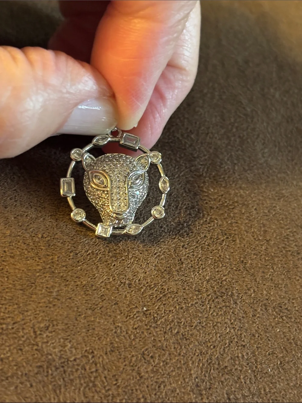 Pretty Bird 18K white gold over brass Panther pendant- - Picture 4 of 4